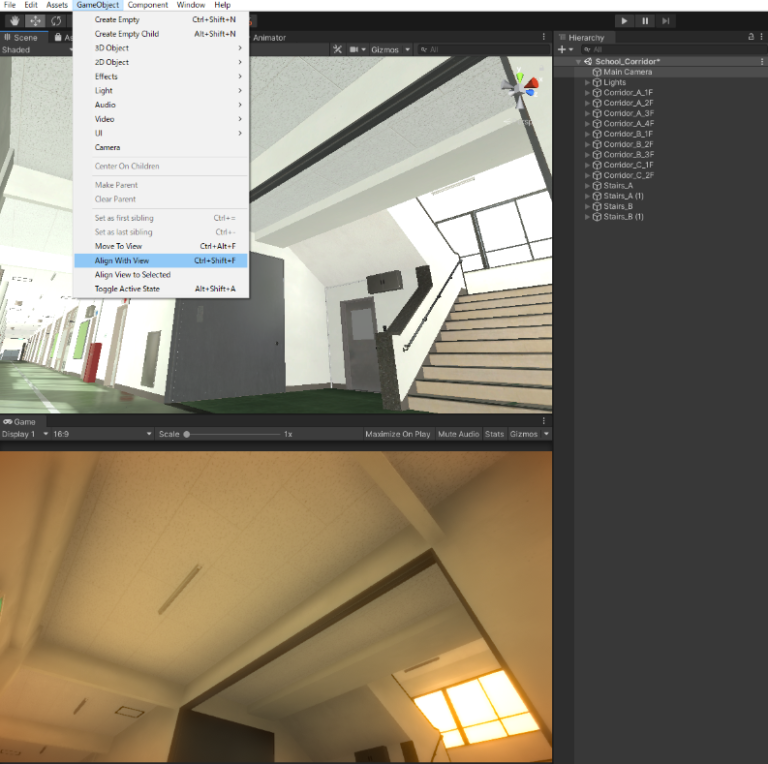 [unity]SceneビューとGameビューの視点を合わせる Unity Indies